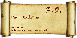 Paur Oxána névjegykártya